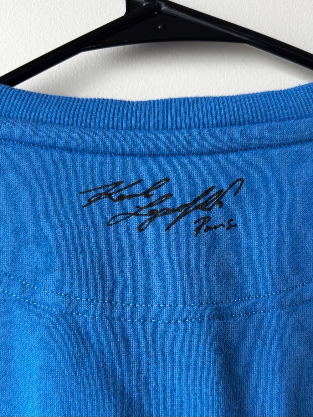 Karl Lagerfeld Paris Logo Colorblock Sweatshirt Blue Black Size Small - Picture 7 of 9